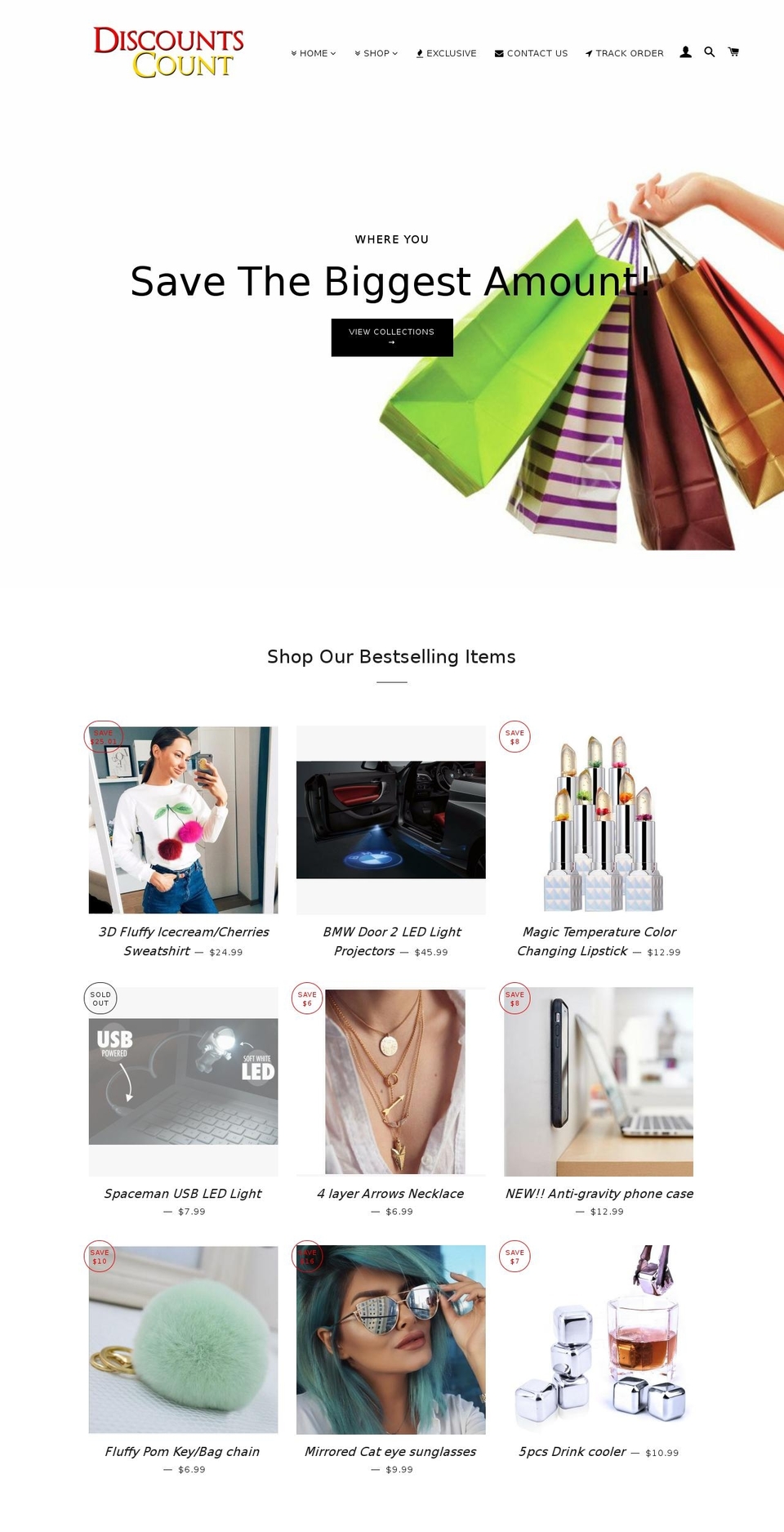 discountscount.com shopify website screenshot