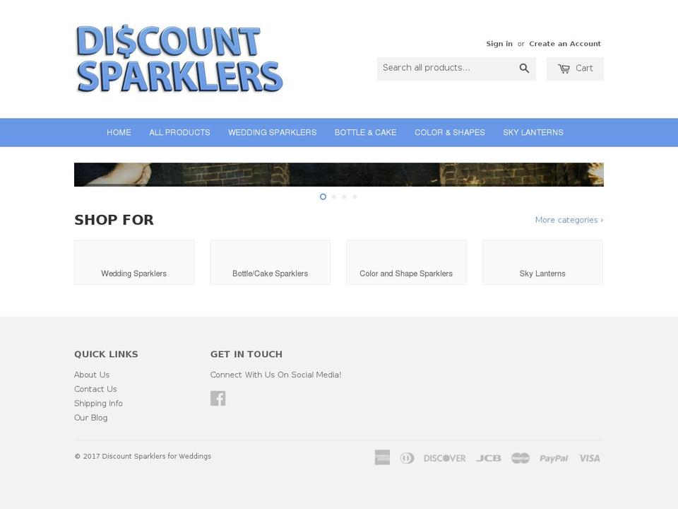 discountsparklers.com shopify website screenshot