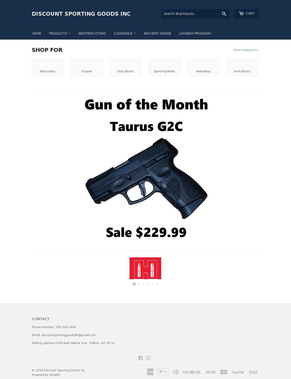 discountsportinggoods.com shopify website screenshot