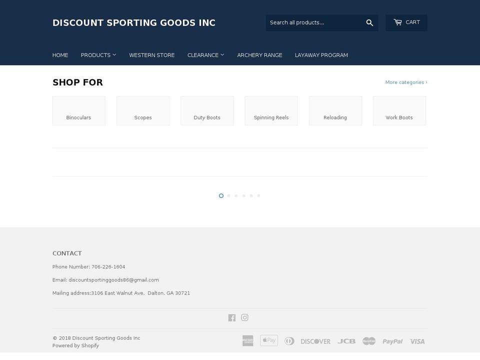 discountsportinggoods.net shopify website screenshot