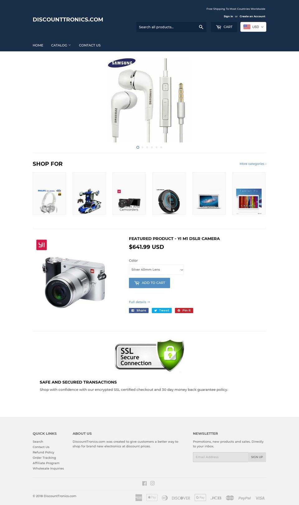 discounttronics.com — Shopify storefront screenshot