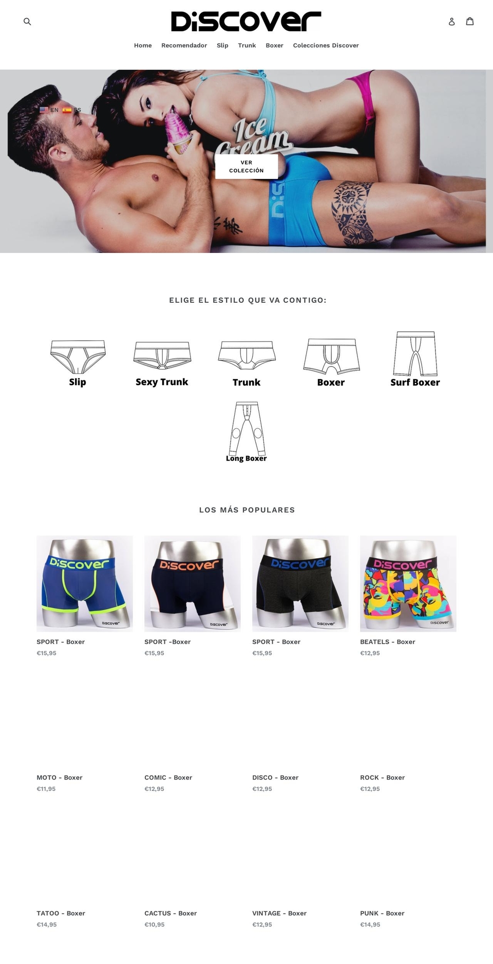 discover-underwear.com shopify website screenshot