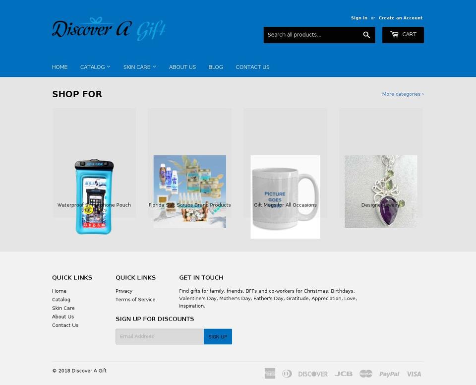discoveragift.com shopify website screenshot