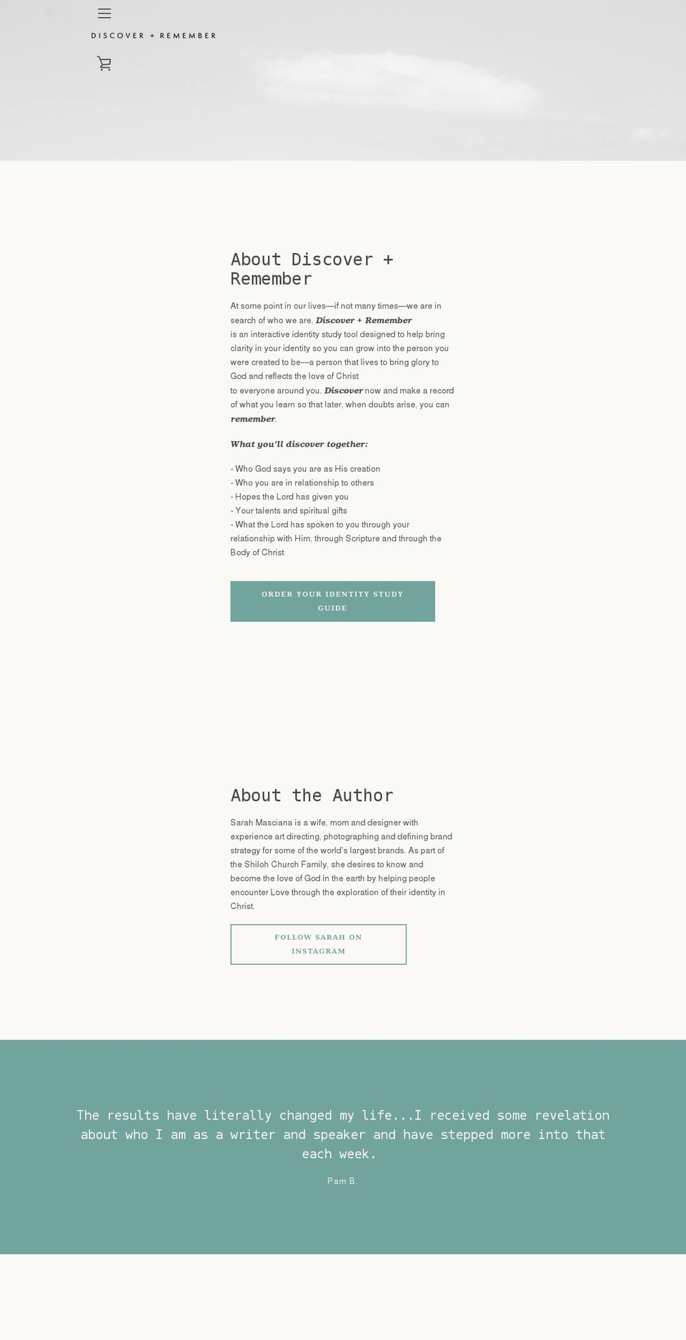 discoverandremember.com shopify website screenshot