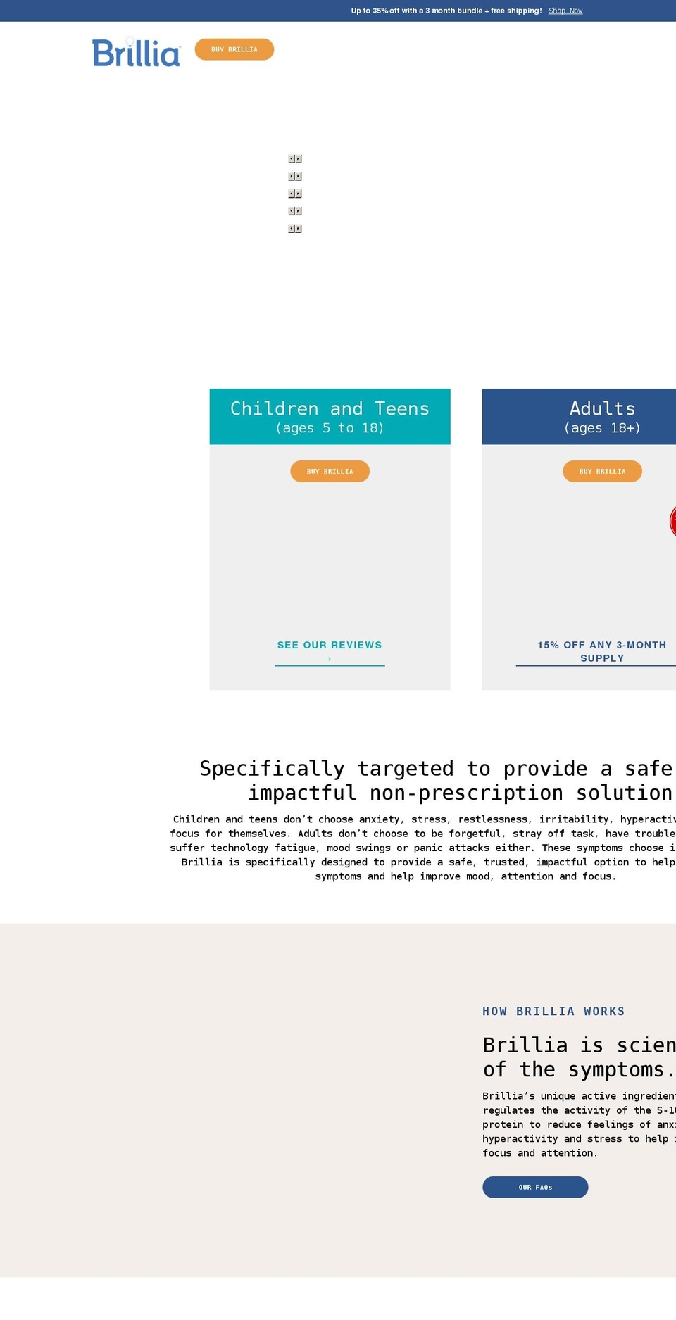 discoverbrillia.com — Shopify storefront screenshot