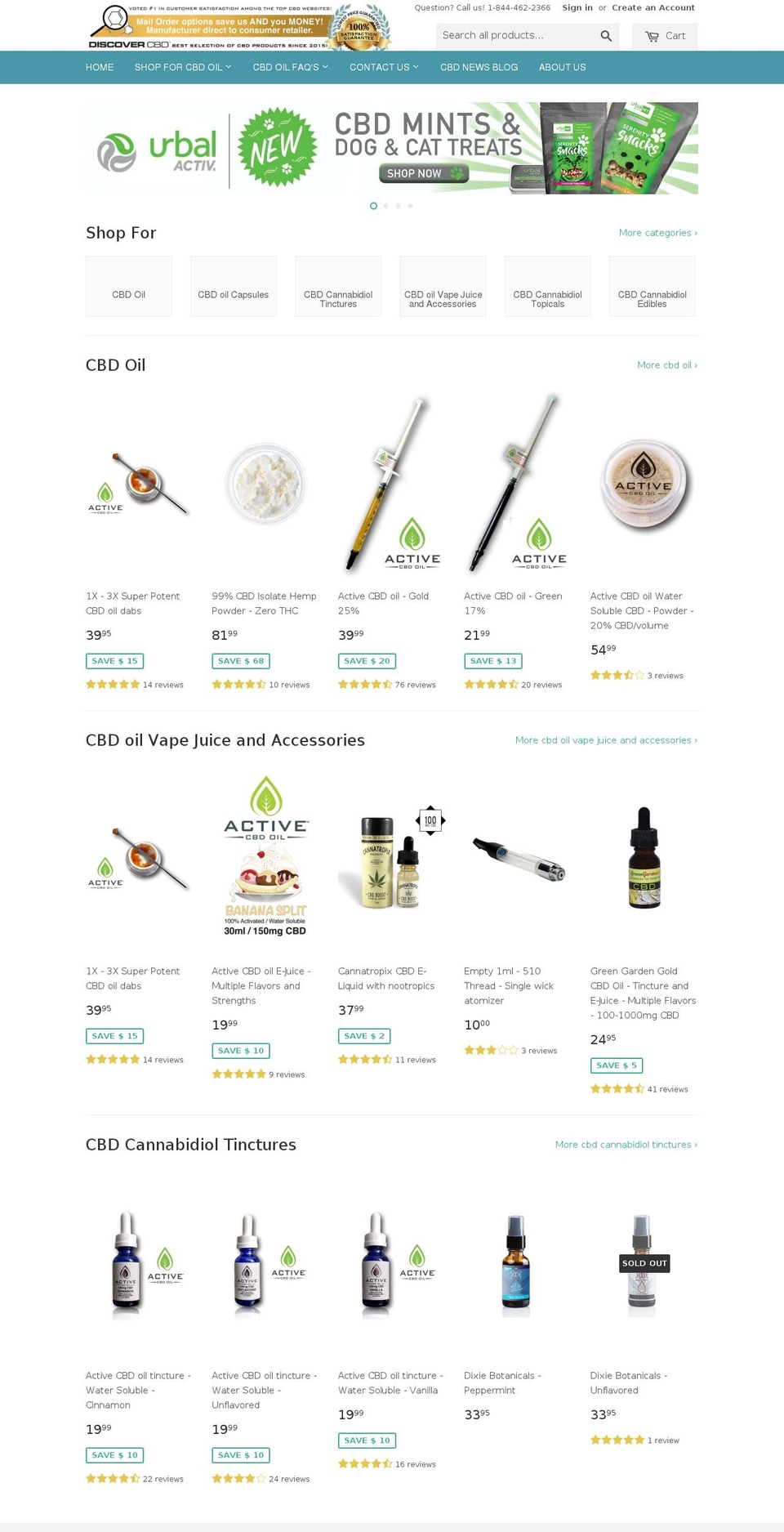 discovercbd.com shopify website screenshot