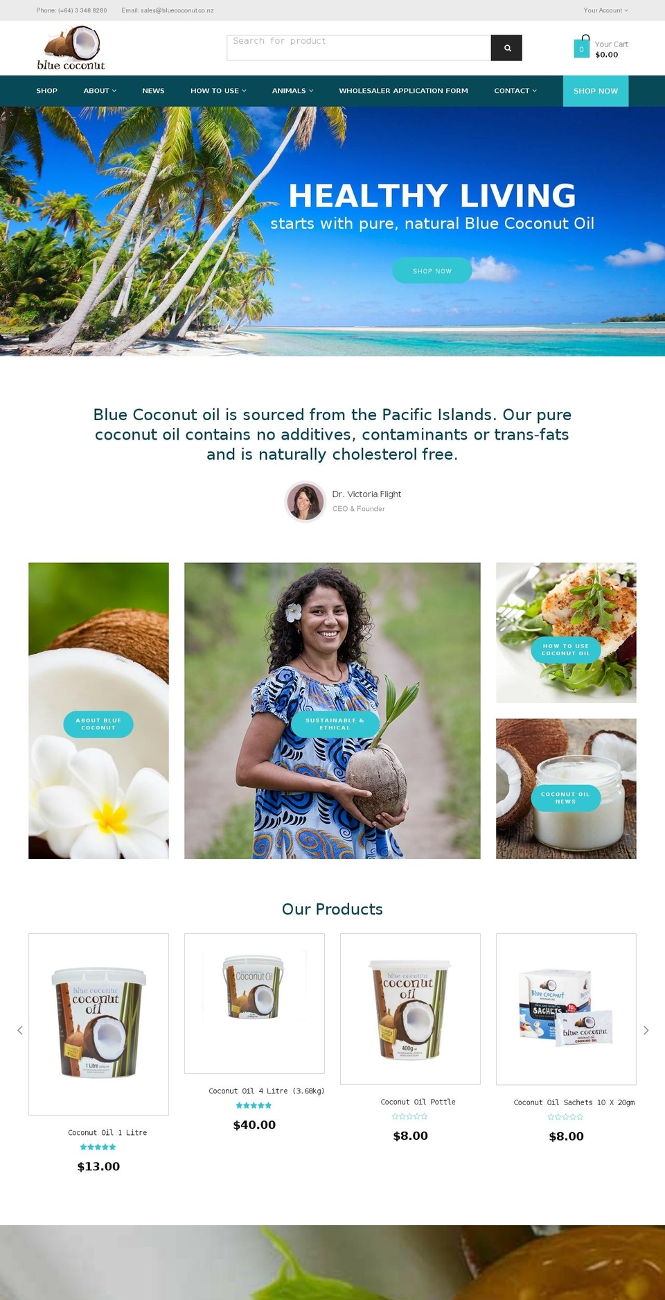 discovercoconut.co.nz shopify website screenshot