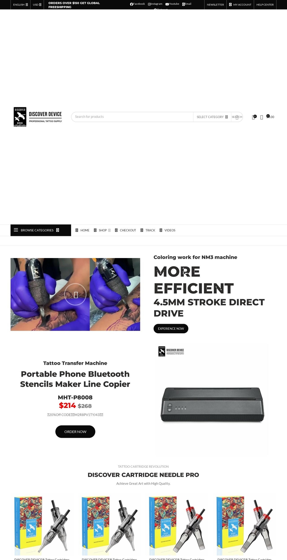 Woodmart Shopify theme site example discoverdevice.com
