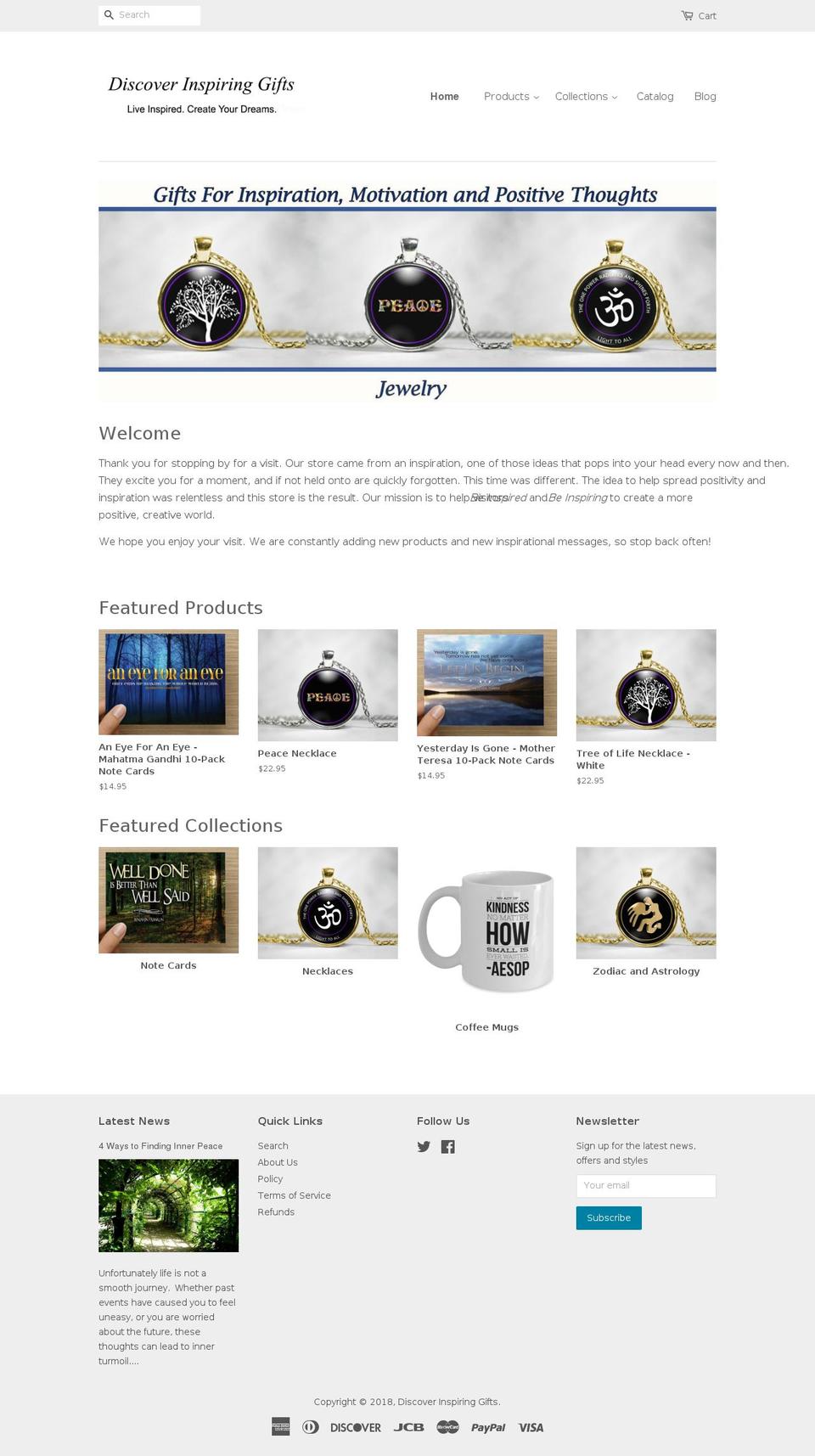 discoverinspiringgifts.com — Shopify storefront screenshot