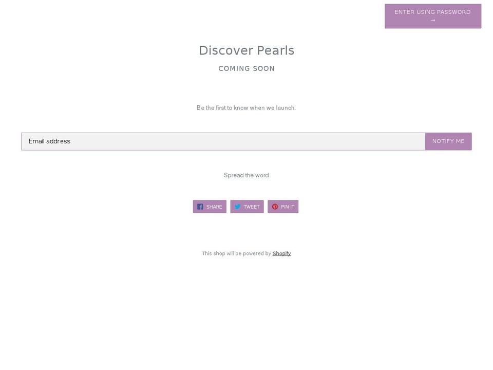 discoverpearls.com — Shopify storefront screenshot