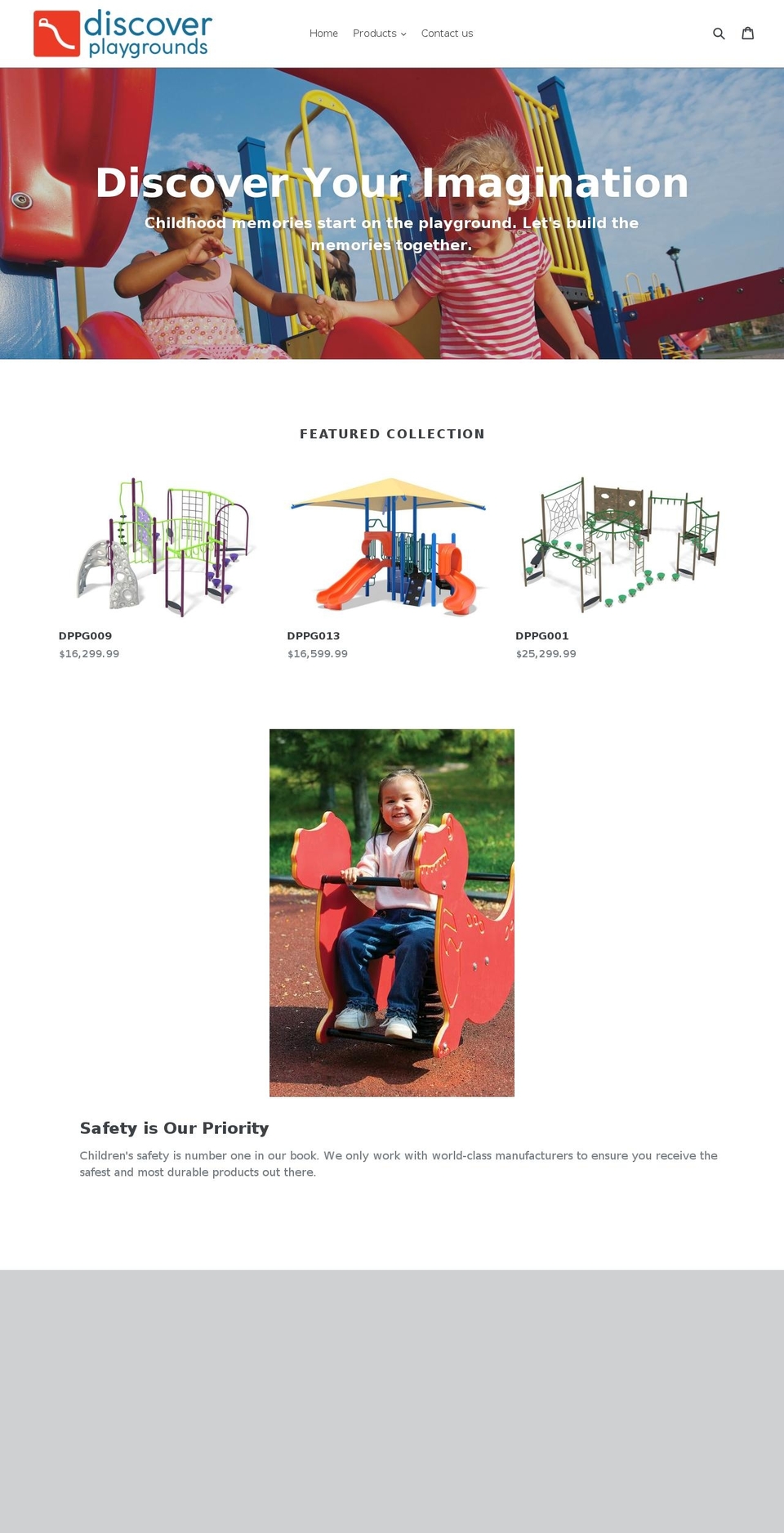 discoverplaygrounds.com — Shopify storefront screenshot