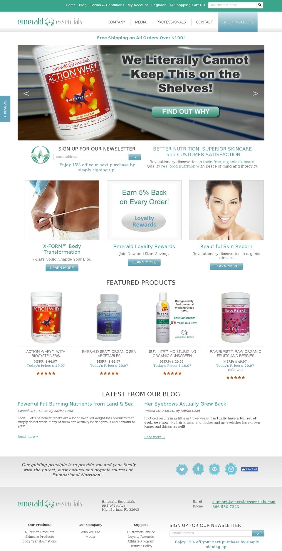 Emerald Essentials Theme Shopify theme site example discoverrawburst.com