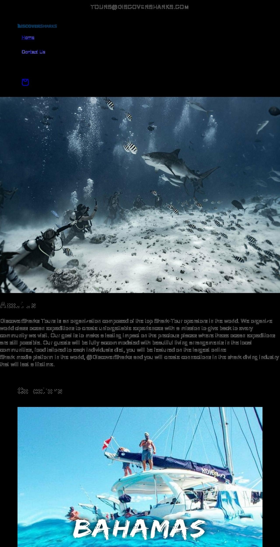 discoversharkstours.com shopify website screenshot