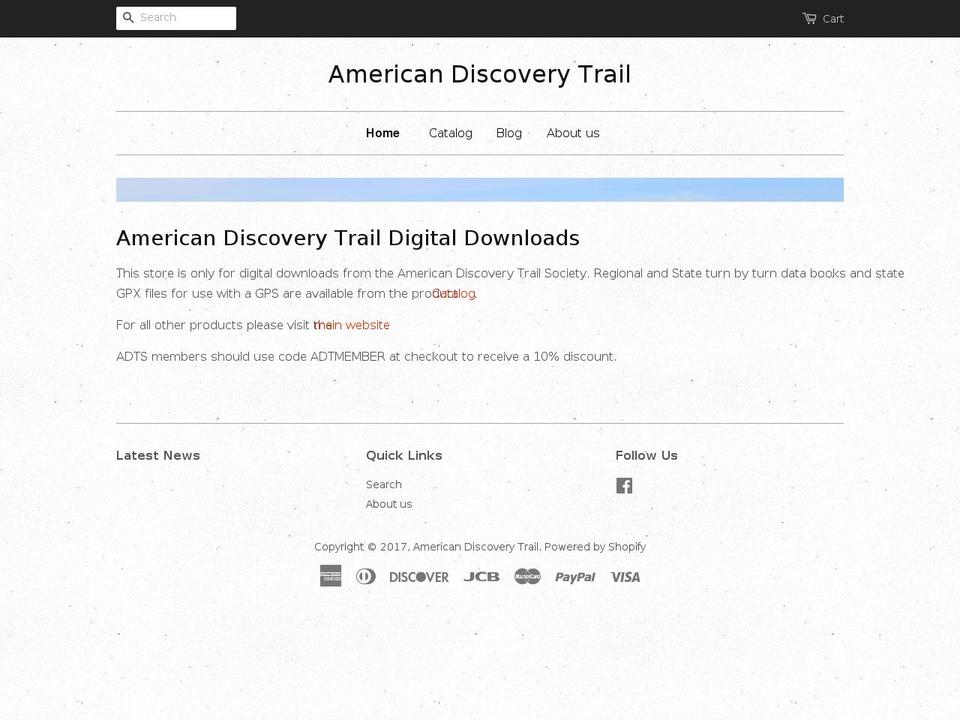 discoverytrailstore.org shopify website screenshot