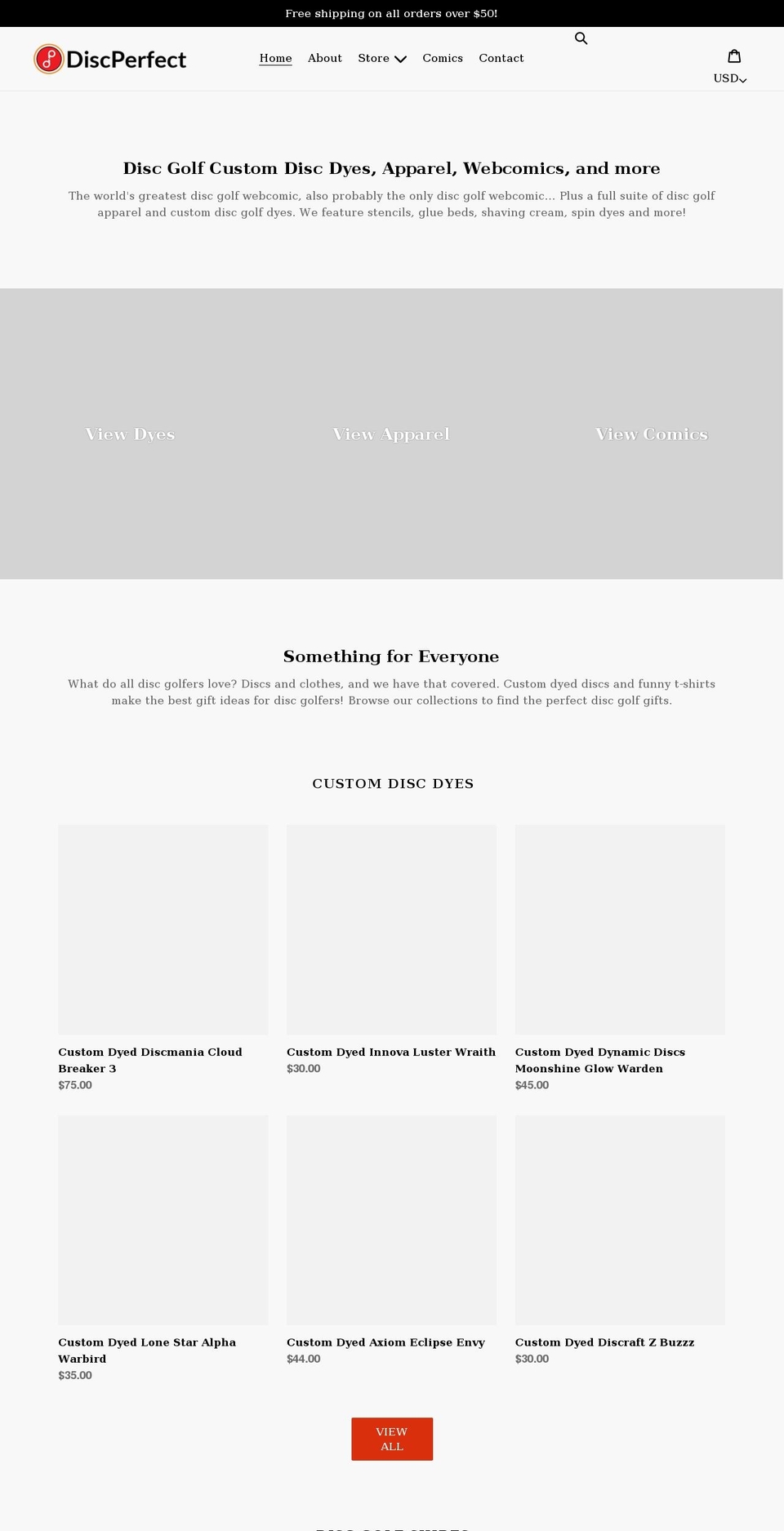 discperfect.com shopify website screenshot