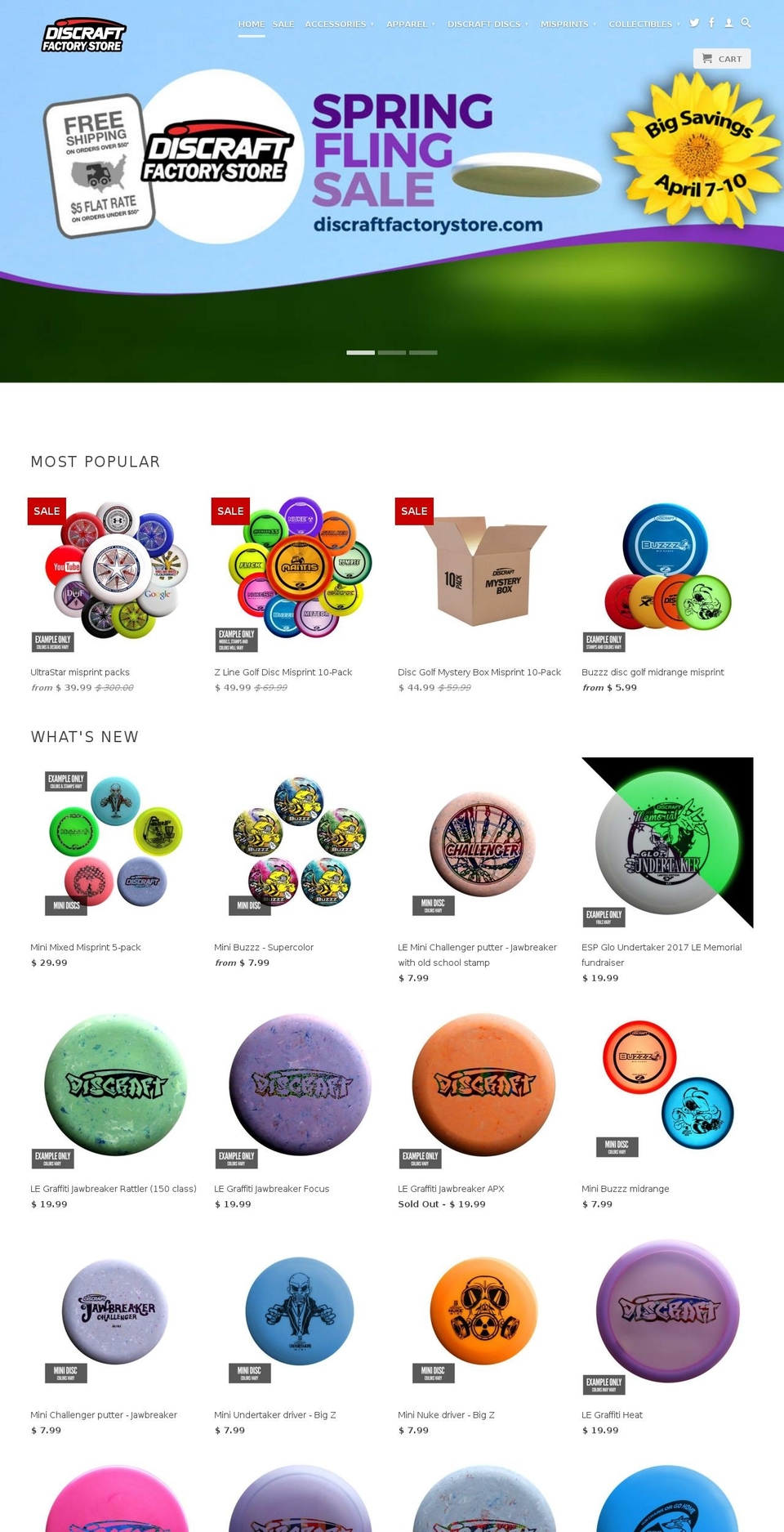 discraftfactorystore.com shopify website screenshot