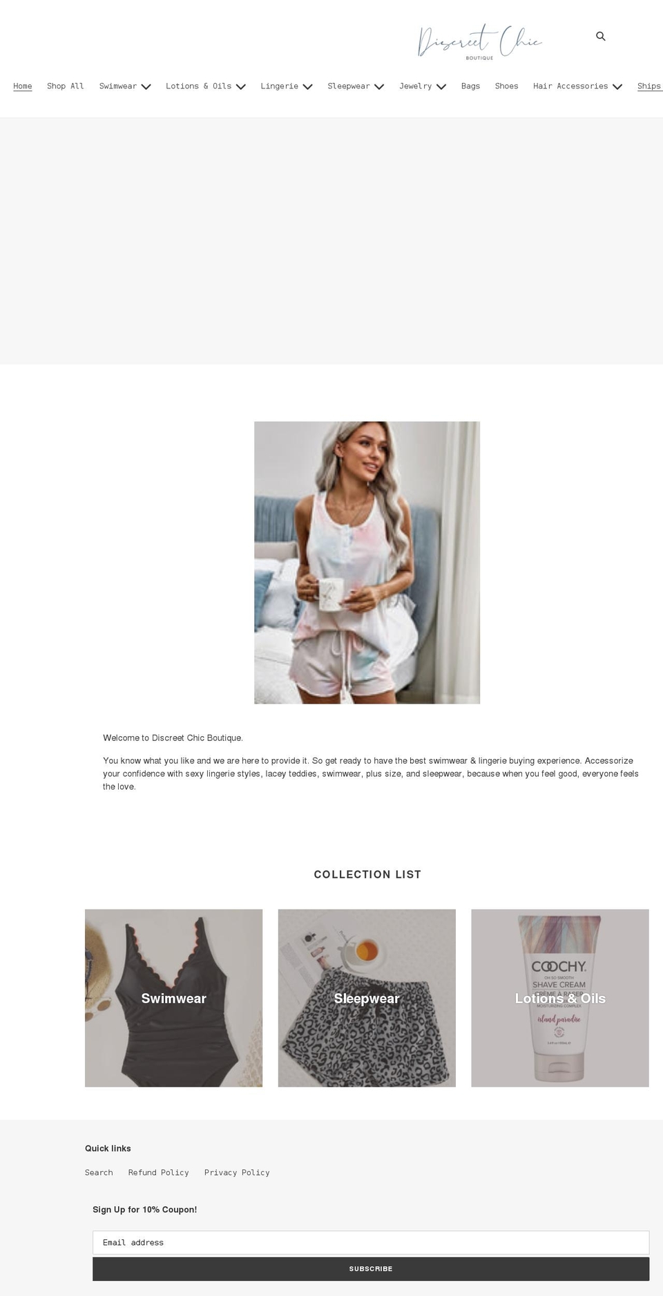 discreetchicboutique.com shopify website screenshot