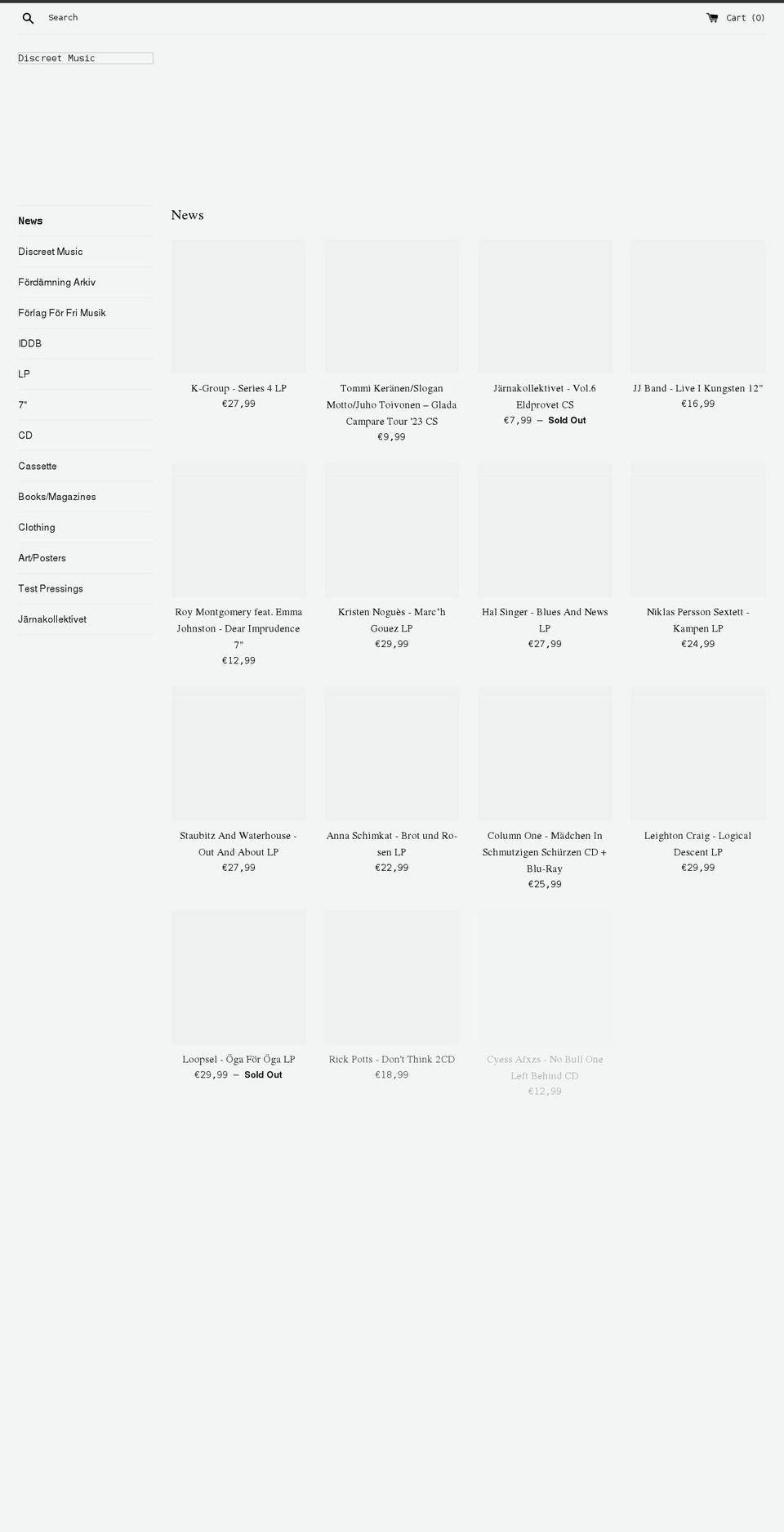 discreetmusic.myshopify.com shopify website screenshot