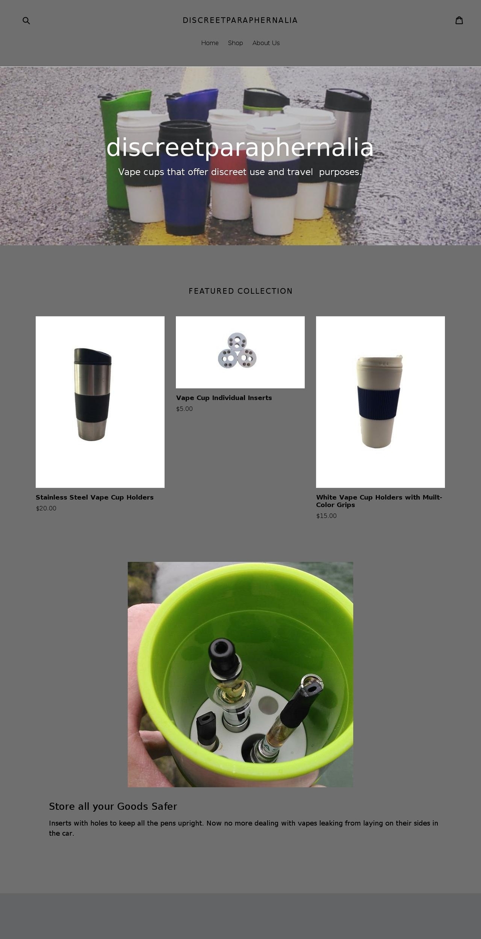 discreetparaphernalia.com shopify website screenshot