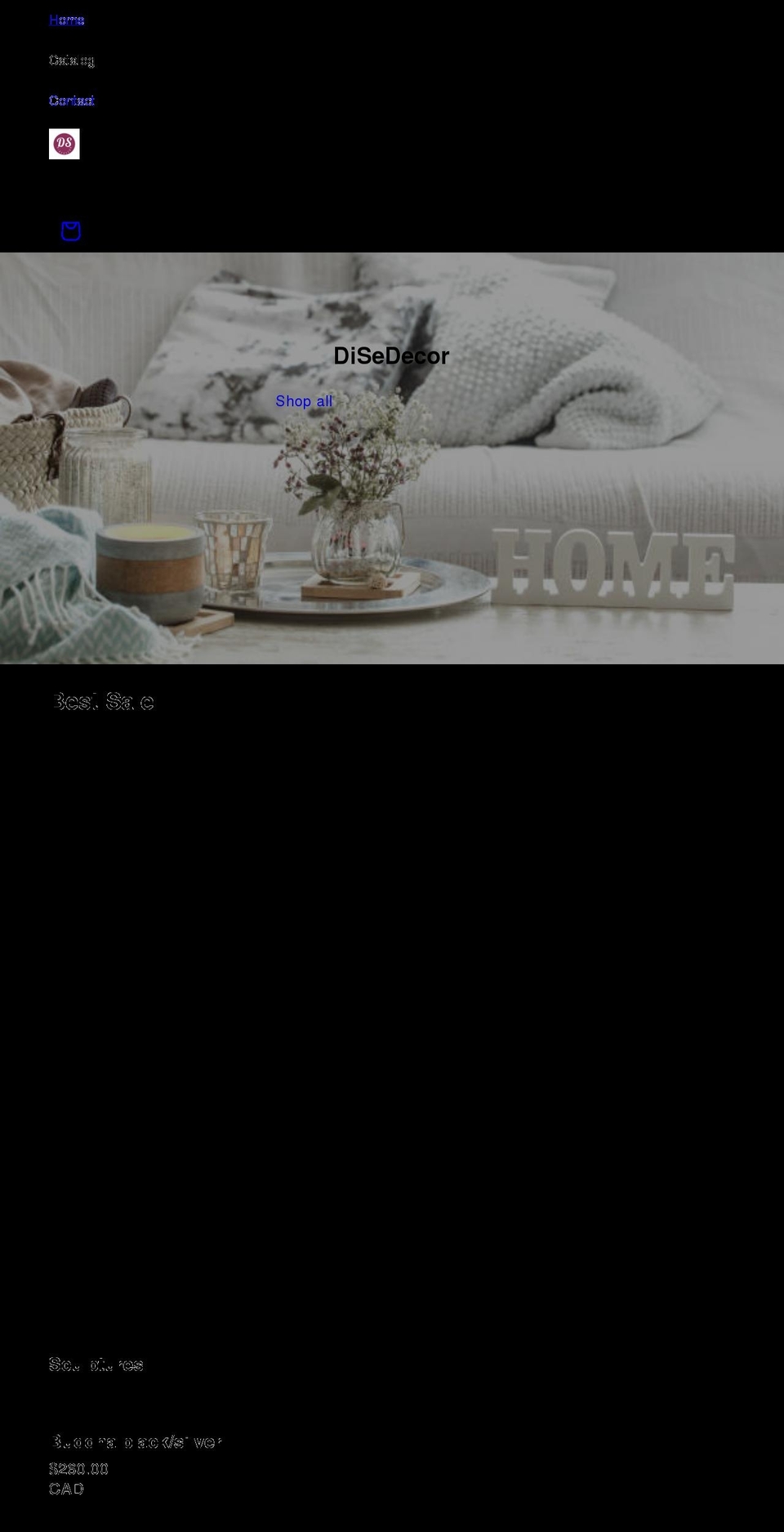 disedecor.com shopify website screenshot