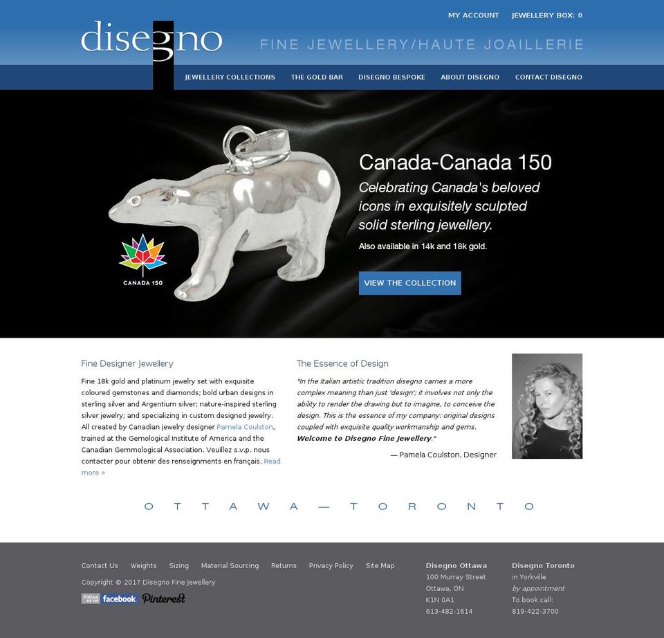 disegnojewellery.ca shopify website screenshot