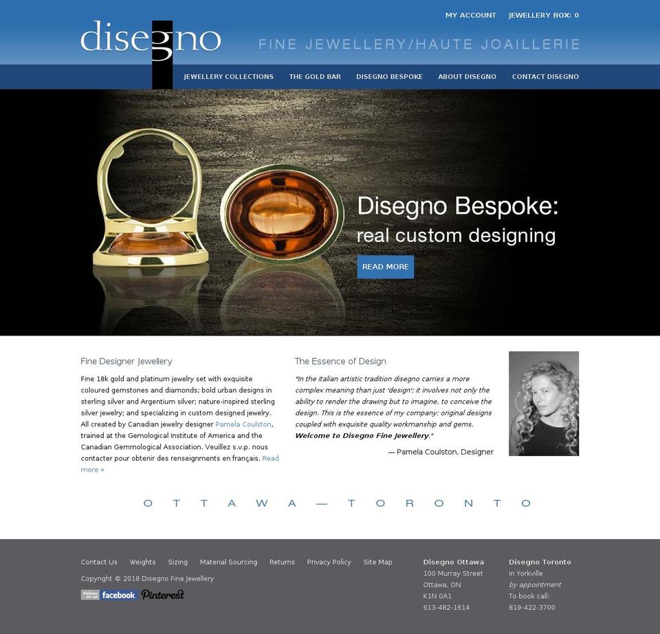 disegnojewelry.ca shopify website screenshot