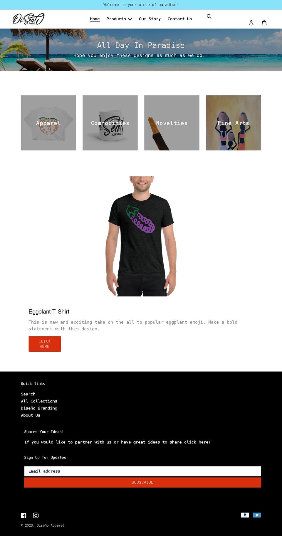disenoapparel.com shopify website screenshot