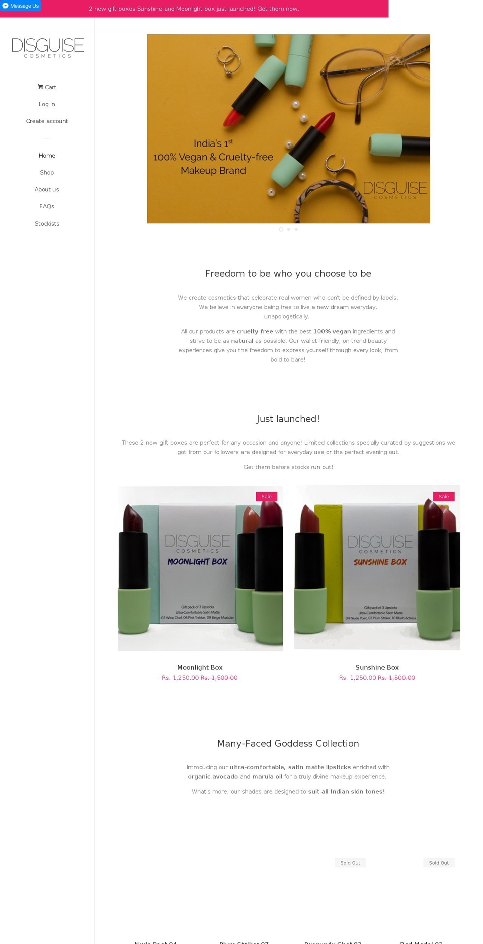 disguisecosmetics.com — Shopify storefront screenshot