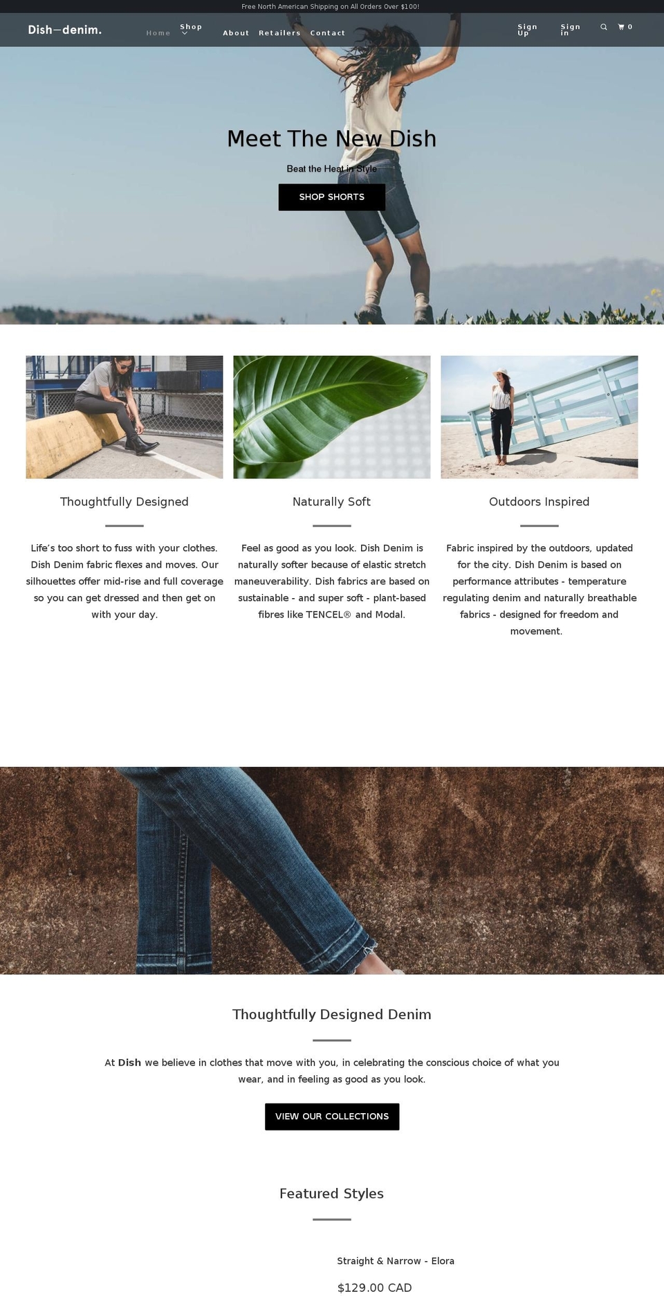 dishdenim.com shopify website screenshot