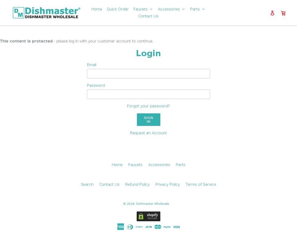 dishmaster.biz shopify website screenshot