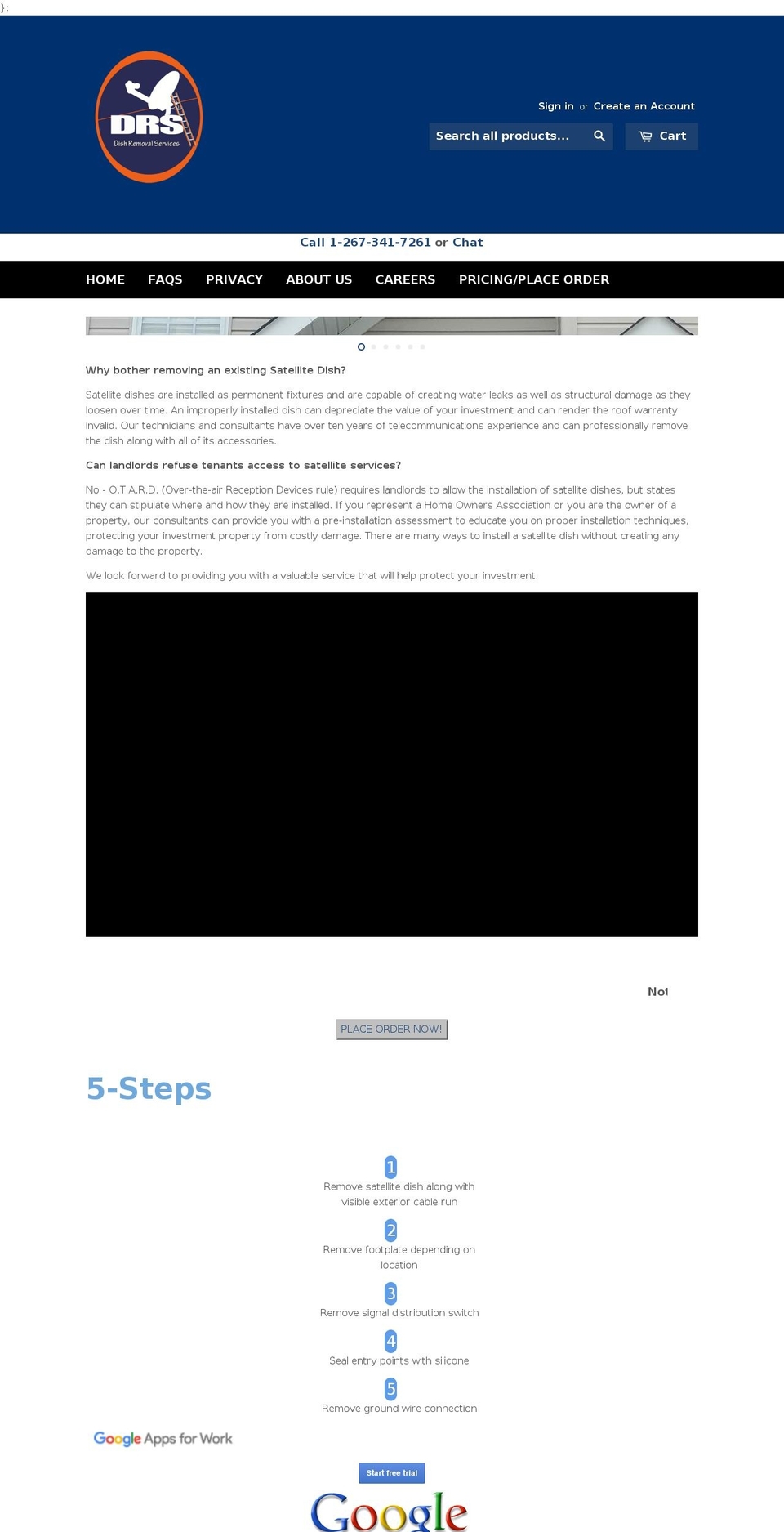 dishremovalservices.com — Shopify storefront screenshot