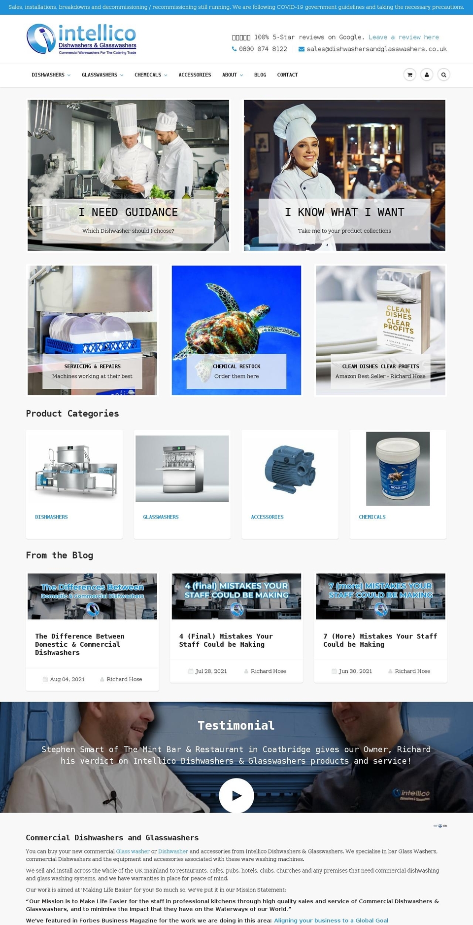 dishwashersandglasswashers.co.uk shopify website screenshot