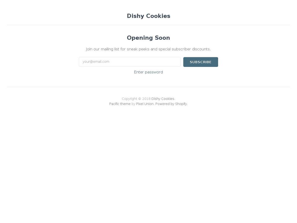 dishycookies.com — Shopify storefront screenshot