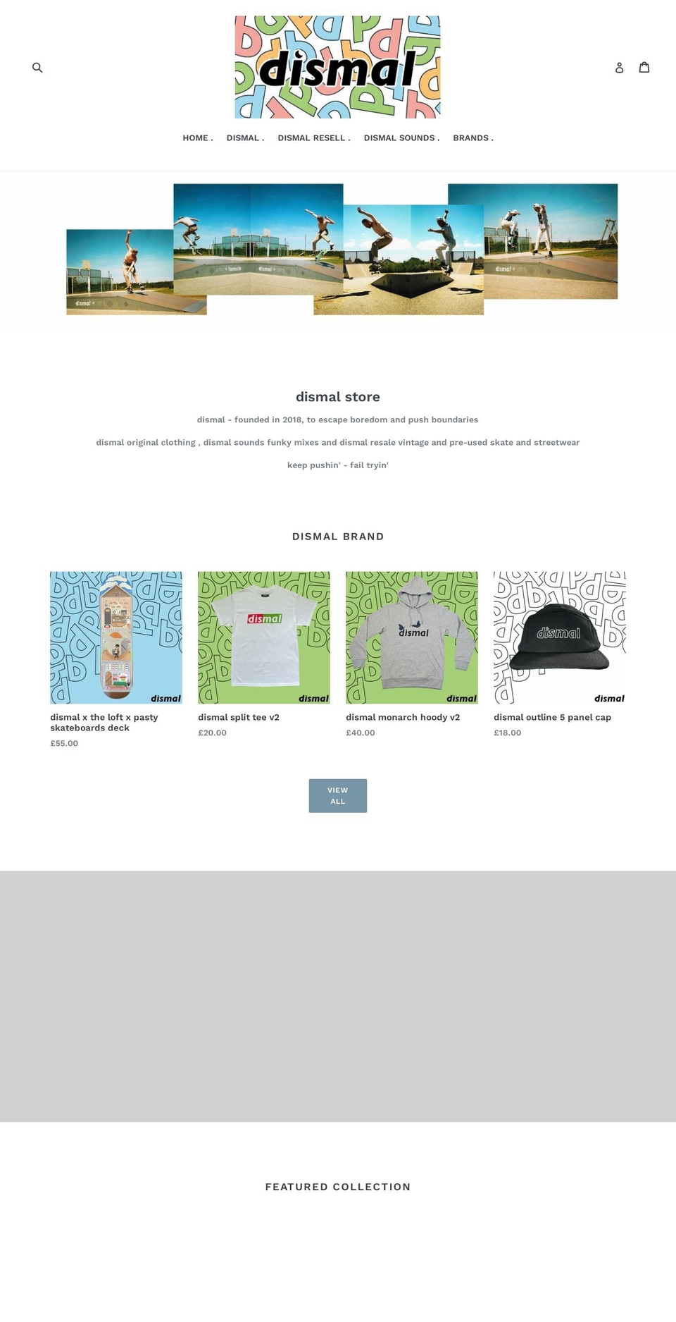 dismal.store shopify website screenshot