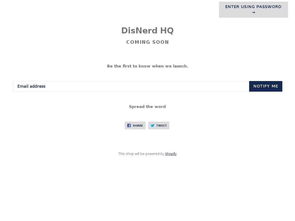 disnerdhq.com — Shopify storefront screenshot