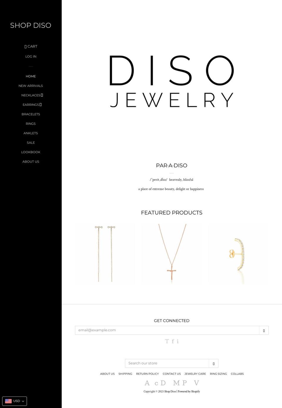 disojewelry.com — Shopify storefront screenshot