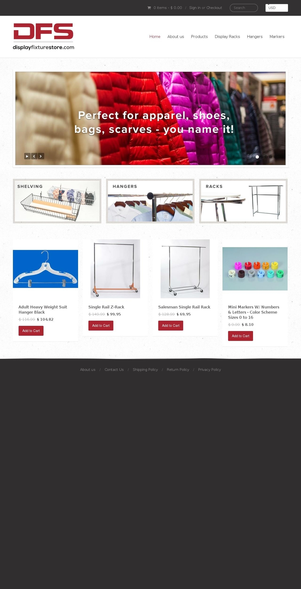 Providence Shopify theme site example displayfixturestore.com