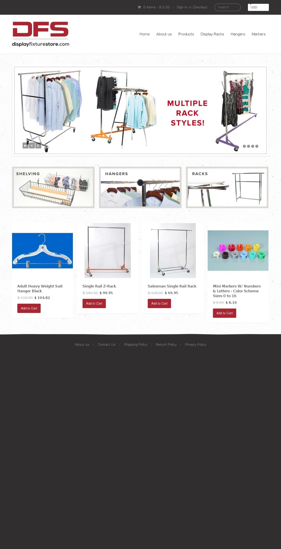 displayfixturestore.net shopify website screenshot