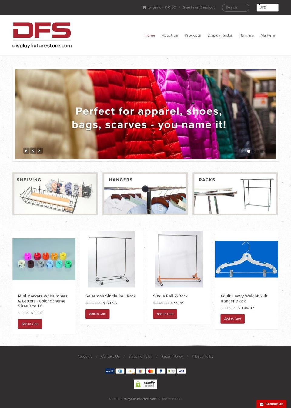 displayfixturestores.com — Shopify storefront screenshot
