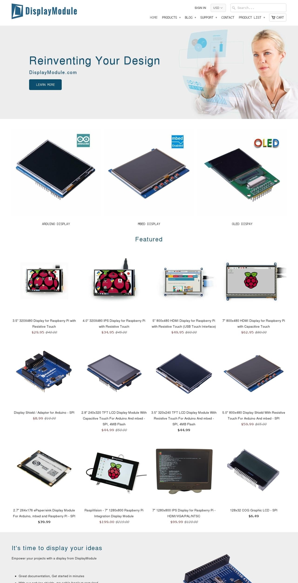 displaymodule.com shopify website screenshot