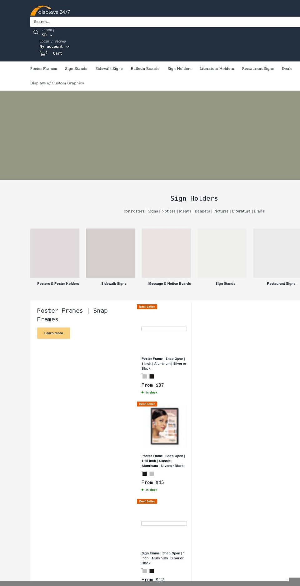 displays247.com shopify website screenshot
