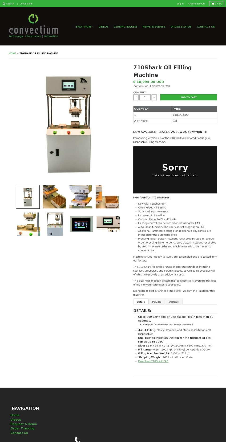 disposablefillingmachine.com — Shopify storefront screenshot