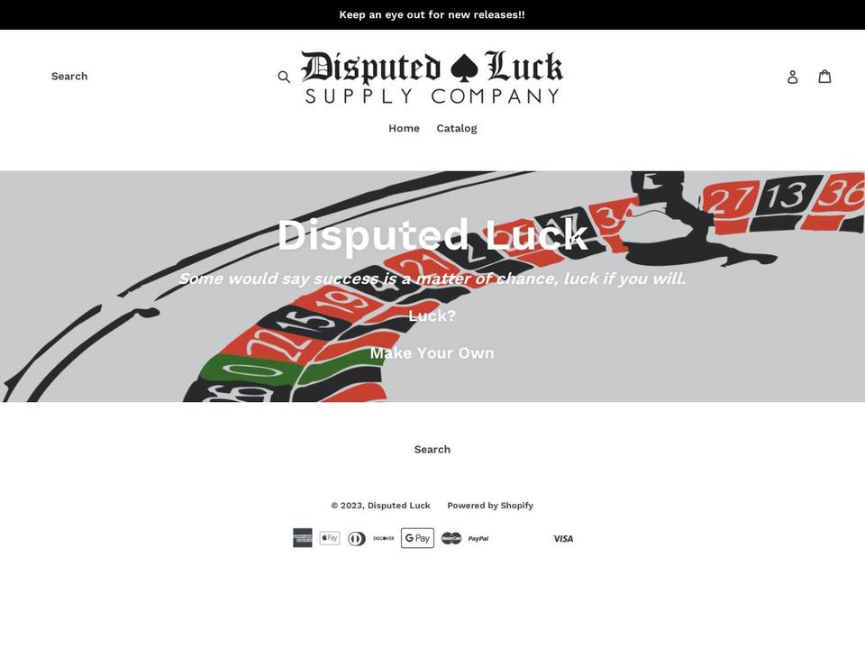 disputedluck.com — Shopify storefront screenshot