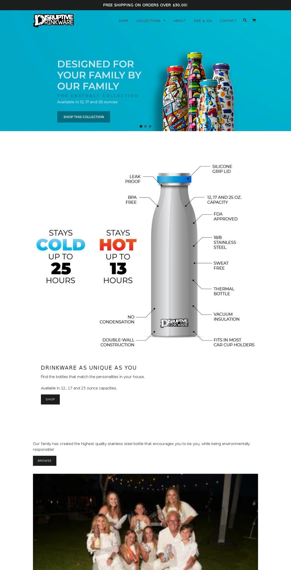 disruptivedrinkware.com shopify website screenshot