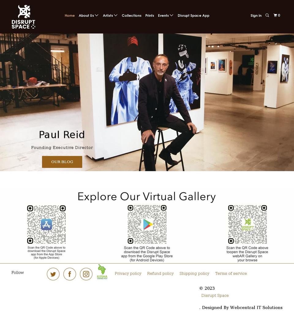 disruptspace.org shopify website screenshot