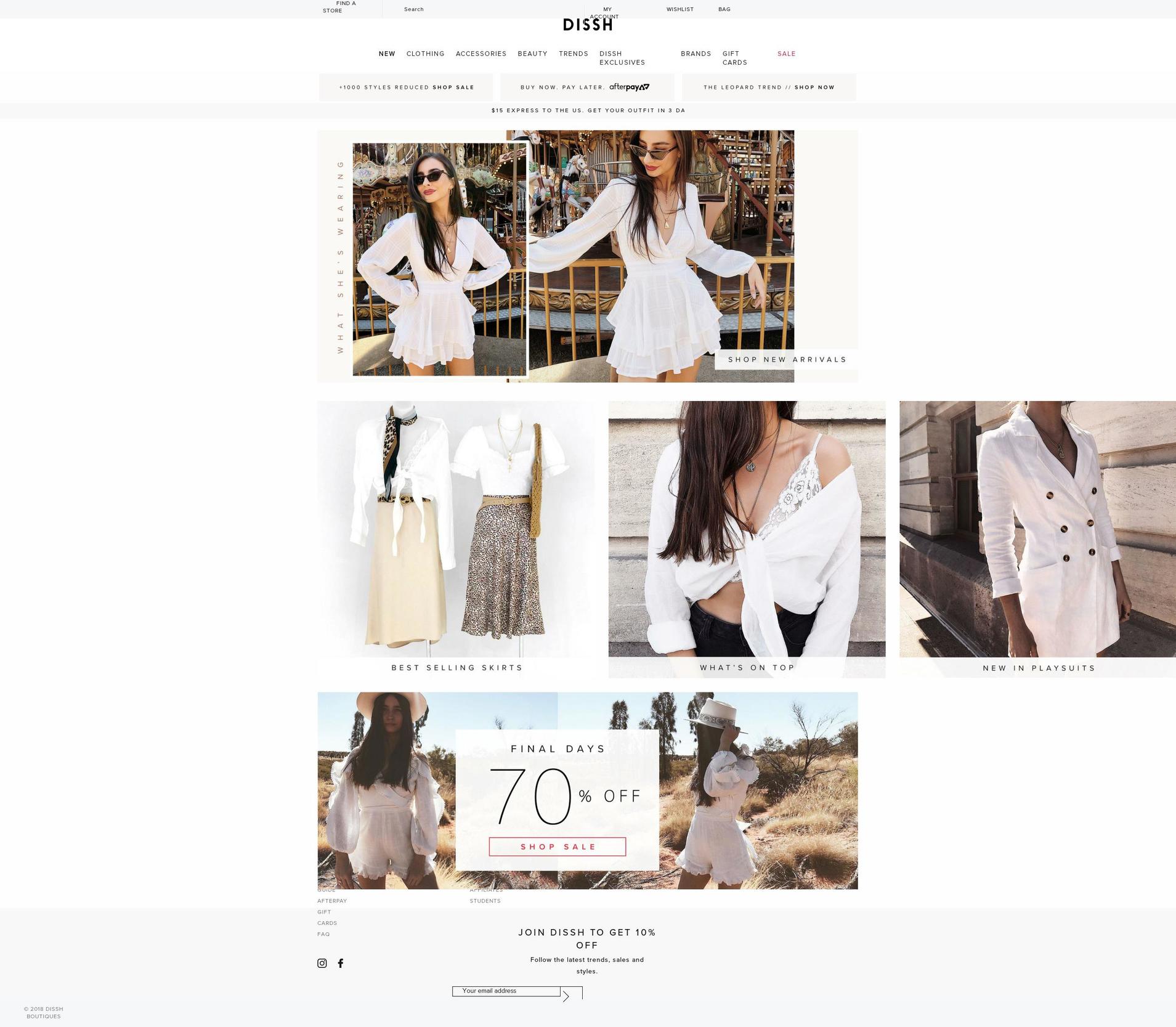 dissh.com.au shopify website screenshot