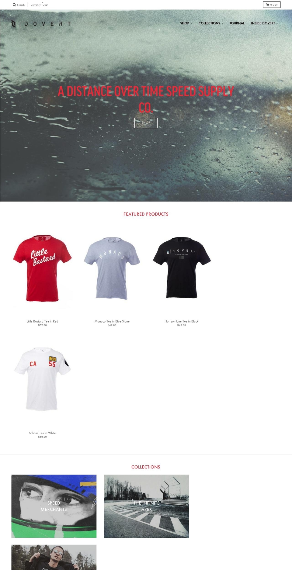 distanceovertime.com — Shopify storefront screenshot