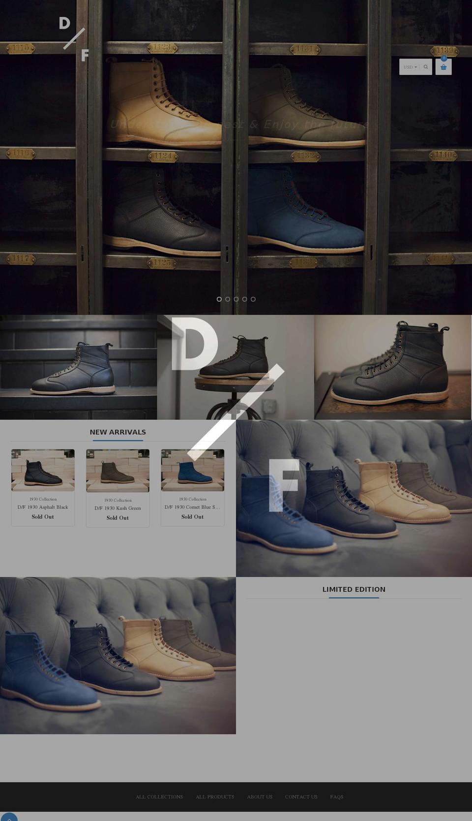 distantfuturebrand.com — Shopify storefront screenshot
