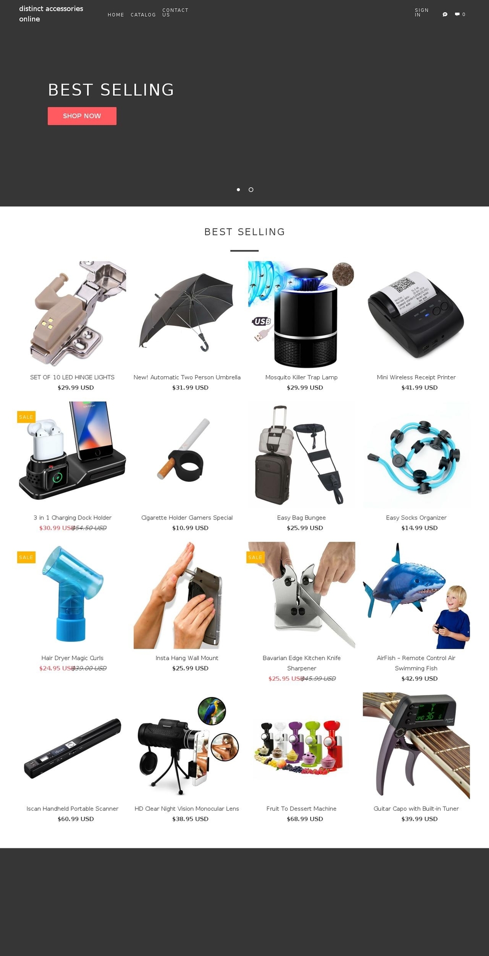distinctaccessoriesonline.com — Shopify storefront screenshot
