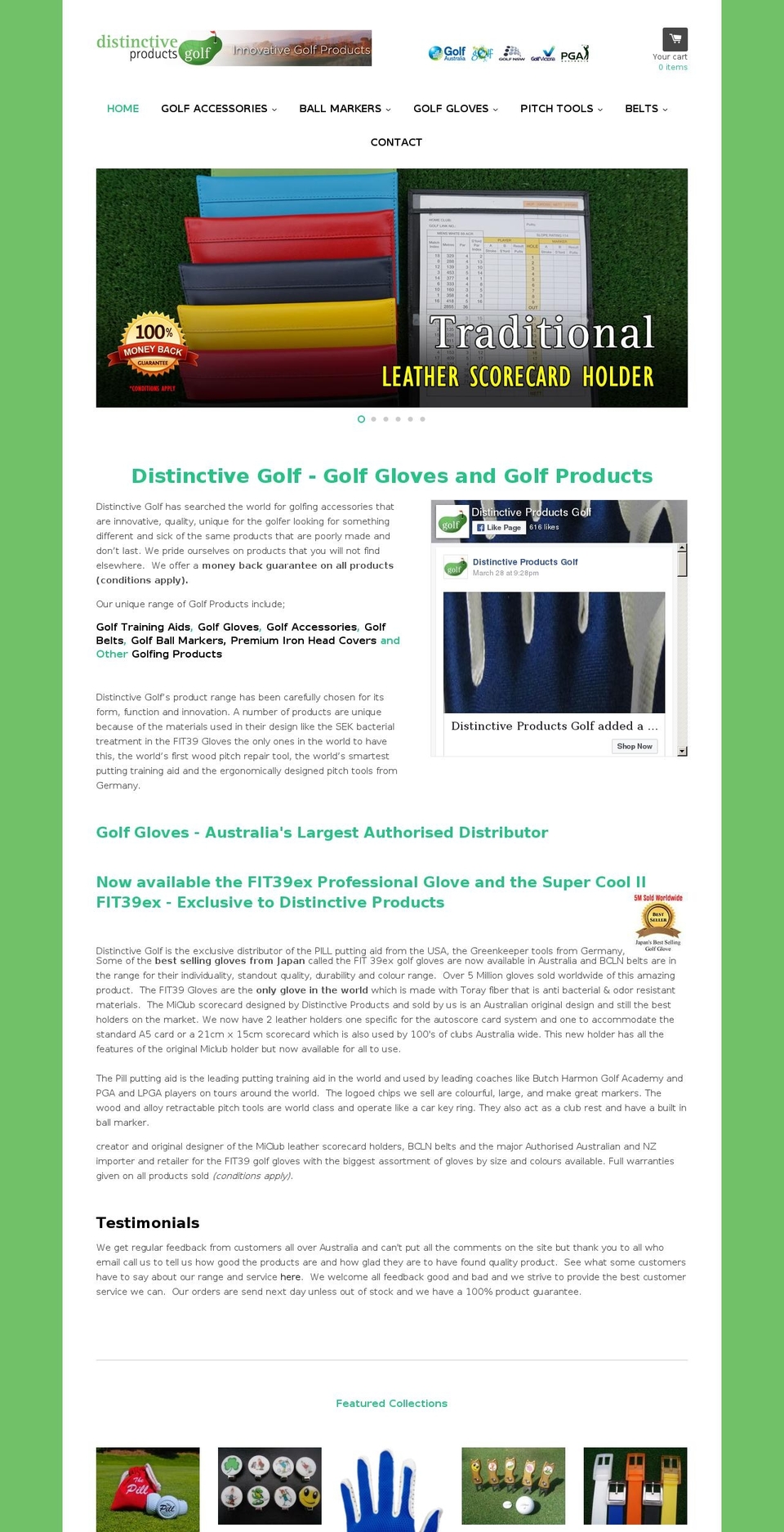 distinctivegolf.com.au shopify website screenshot